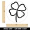 Contour Line Shamrock Four Leaf Clover Self-Inking Rubber Stamp for Stamping Crafting Planners